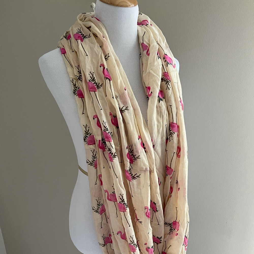 Anthropologie Lulla Flamingo Infinity Scarf - Picture 2 of 3
